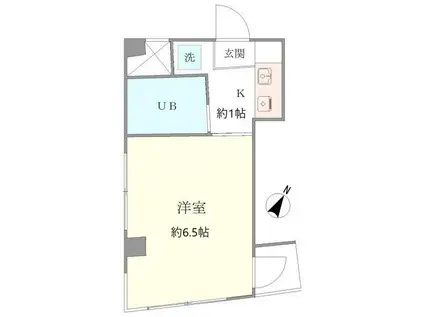 ハウスタカ(1K/3階)の間取り写真