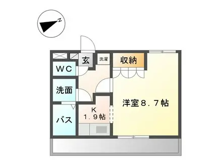 ヴァプールS(1K/2階)の間取り写真