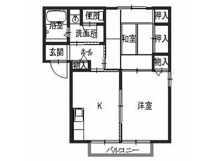 バウ・ソリオ(2K/2階)の間取り写真