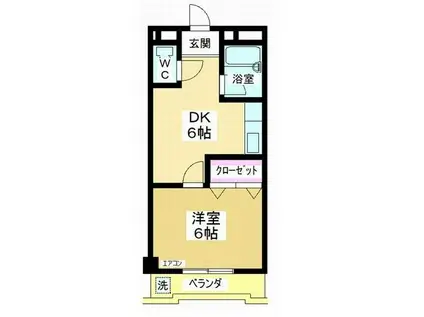 日の出ビル(1DK/3階)の間取り写真