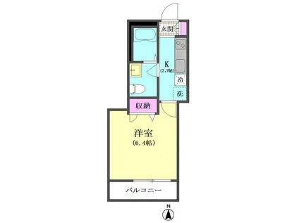 マルシェCHIDORI(1K/3階)の間取り写真