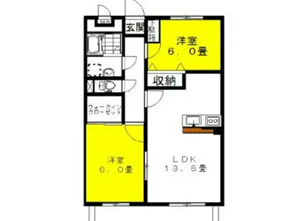 シティコートII(2LDK/3階)の間取り写真