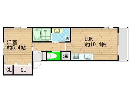 BORSARO(1LDK/3階)の間取り写真
