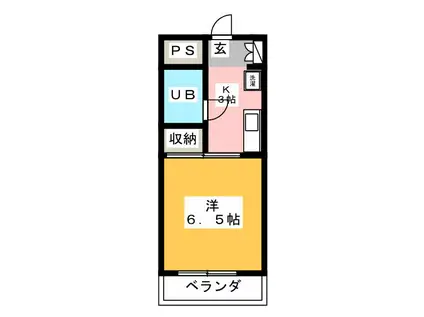 マイコート元本郷(1K/3階)の間取り写真