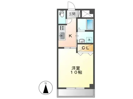 フジパレス(1K/4階)の間取り写真