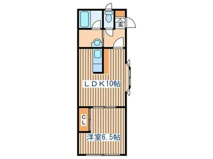 クリスタル(1LDK/1階)の間取り写真