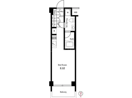 イプセ蒲田ウエスト(ワンルーム/3階)の間取り写真