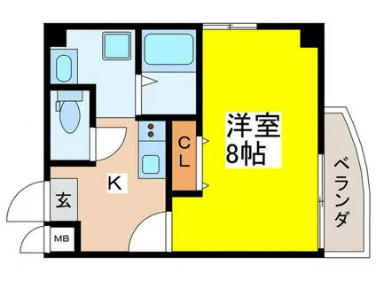 STパレス大阪福島(1K/8階)の間取り写真