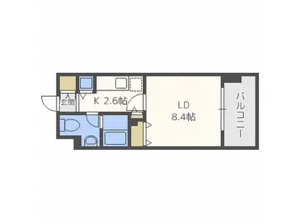 レジディア北3条(1K/2階)の間取り写真