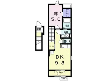 MA・MAISON(1DK/2階)の間取り写真