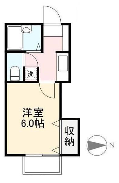メゾンブランシェ(1K/1階)の間取り写真
