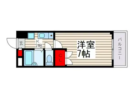 グランシャルム南行徳I(1K/3階)の間取り写真