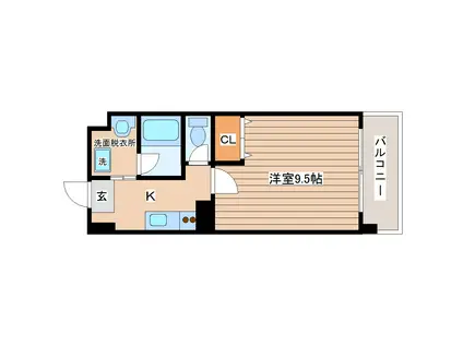 スパシアス榴ヶ岡公園(1K/3階)の間取り写真