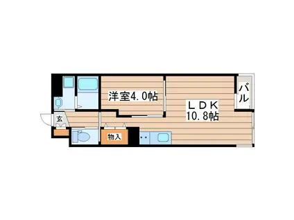 シリウス(1LDK/2階)の間取り写真