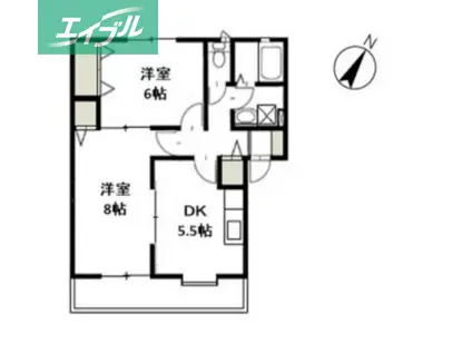 サンガーデン下田(2DK/1階)の間取り写真