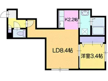 FAIR WIND(1LDK/3階)の間取り写真
