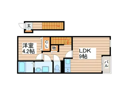 サンセベリアIII(1LDK/2階)の間取り写真