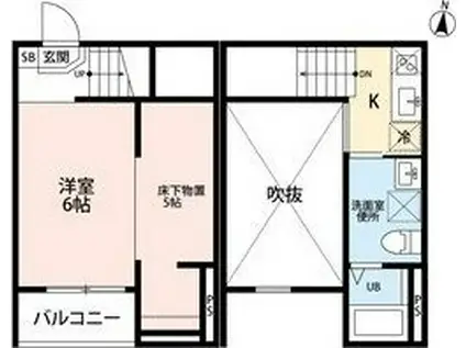 JU-JITSU TERRACE(ワンルーム/2階)の間取り写真