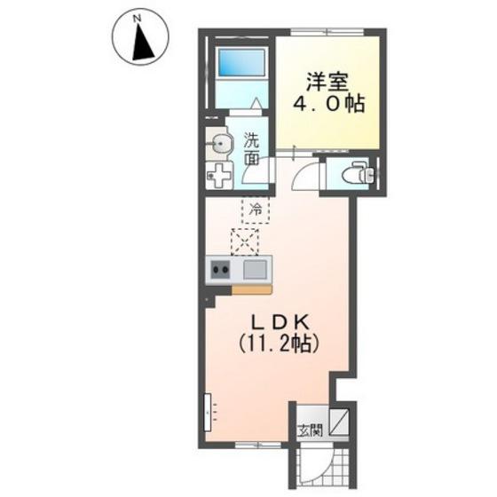 マンションアーク参番館(1LDK/1階)の間取り写真