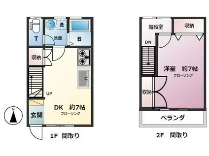 メゾネットT(1DK/1階)の間取り写真