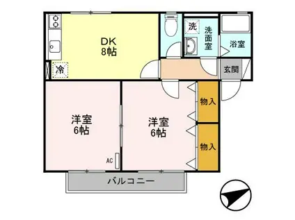 CRESENT TSUBAME A(2DK/2階)の間取り写真