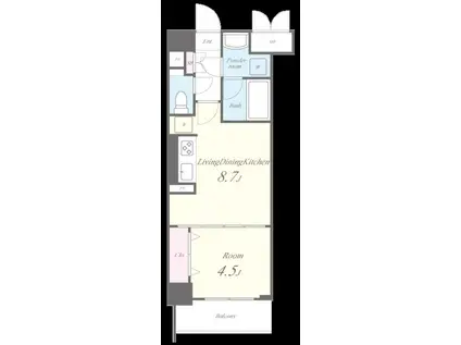 アルブル都島(1LDK/2階)の間取り写真
