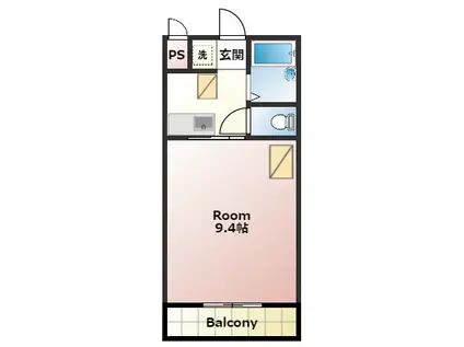 パティオ東村山(1K/1階)の間取り写真