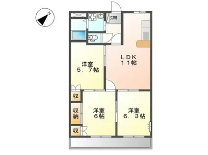 エランドールII(3LDK/2階)の間取り写真