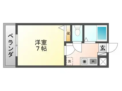 アルプスコート(1K/2階)の間取り写真