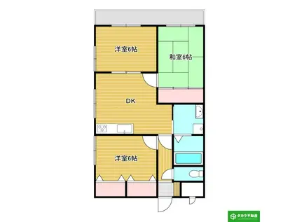 ディアコート7番館(3DK/3階)の間取り写真