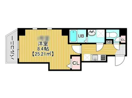 Mヒルズ(1K/4階)の間取り写真