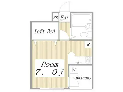 ファインコート旗の台(ワンルーム/5階)の間取り写真