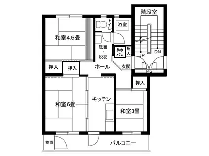 平塚田村(3K/3階)の間取り写真