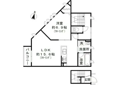 アマーレベルヴェデーレ(1LDK/2階)の間取り写真