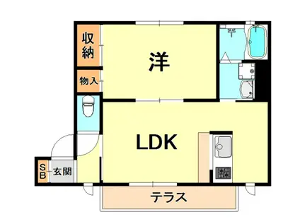 ハイツマイルド(1LDK/1階)の間取り写真