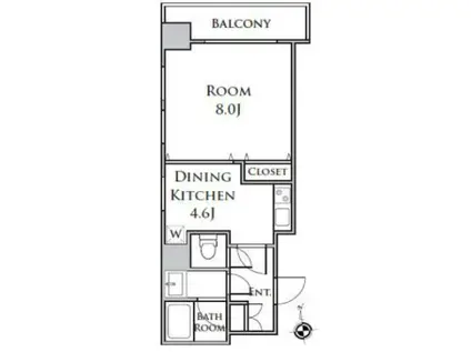 メゾンポメル小川(1DK/2階)の間取り写真