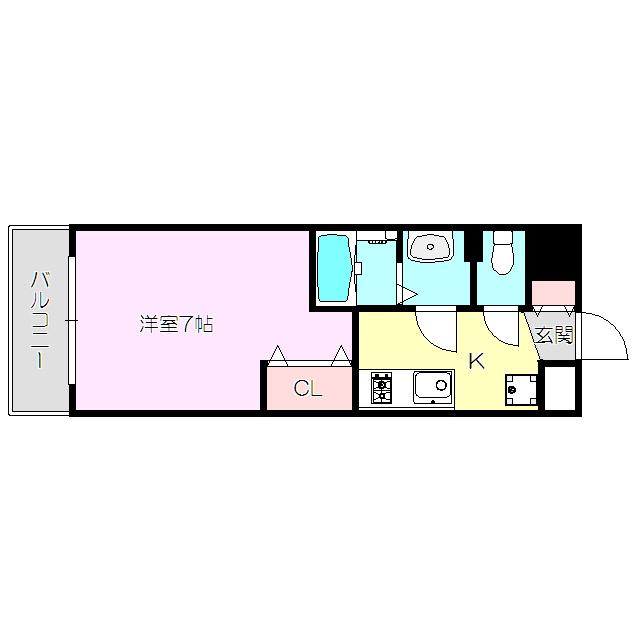 LUXE新大阪α(1K/7階)の間取り写真