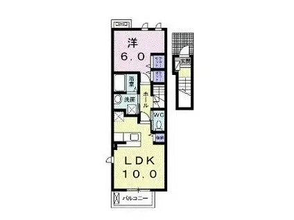 ステーション矢吹中町(1LDK/2階)の間取り写真