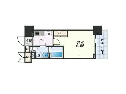 レジュールアッシュ塚本(1K/8階)の間取り写真