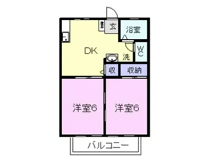 フジックス A(2DK/2階)の間取り写真