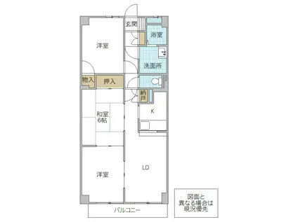 サザンヒルズ(3LDK/4階)の間取り写真