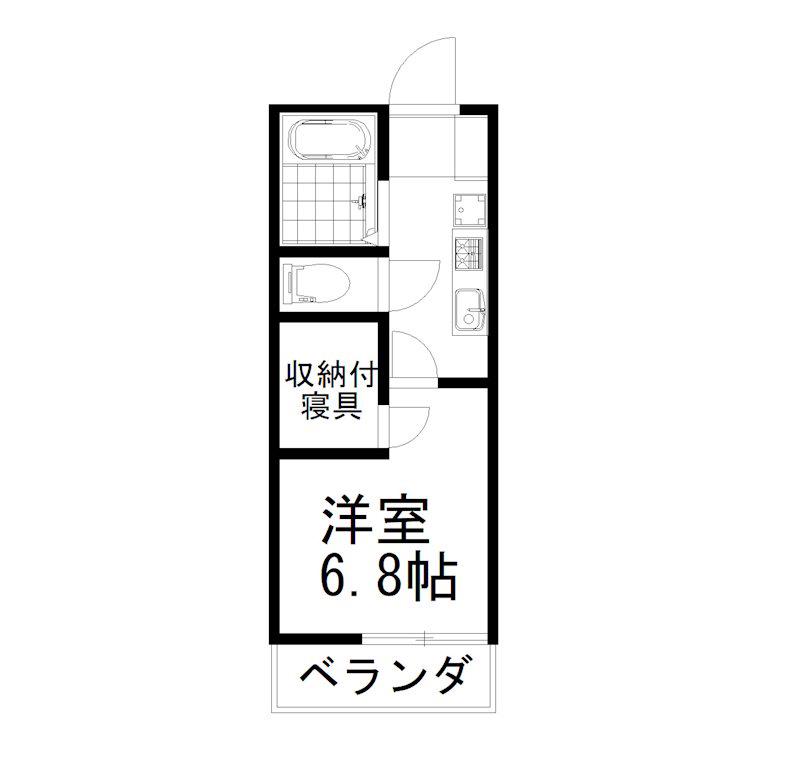 レオパレス深草(1K/2階)の間取り写真