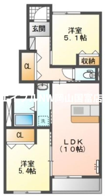グレースベリー(2LDK/1階)の間取り写真