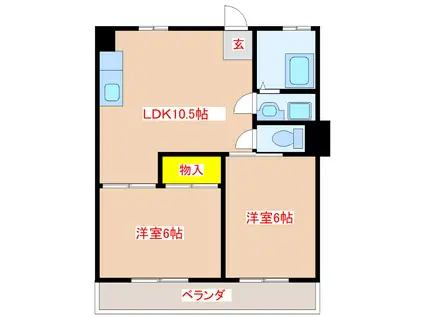 マンションまごめ(2LDK/2階)の間取り写真