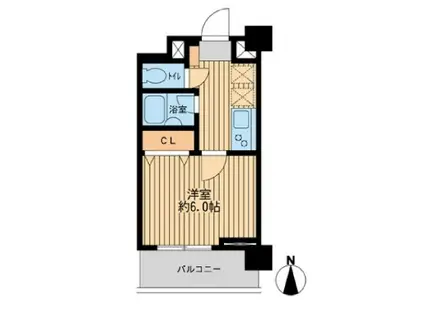 ジョイシティ住吉(1K/6階)の間取り写真