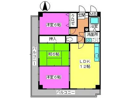 メルローズ30(3LDK/4階)の間取り写真