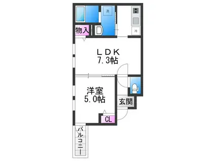 フジパレス西脇I番館(1K/2階)の間取り写真