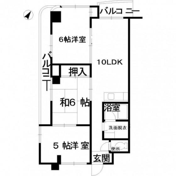 山根ビル(3LDK/6階)の間取り写真