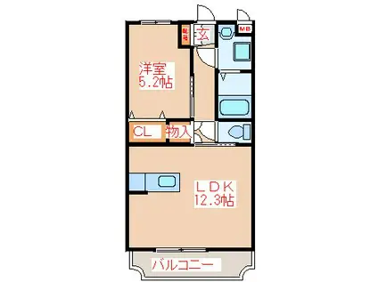 YS SPAZIO(1LDK/2階)の間取り写真