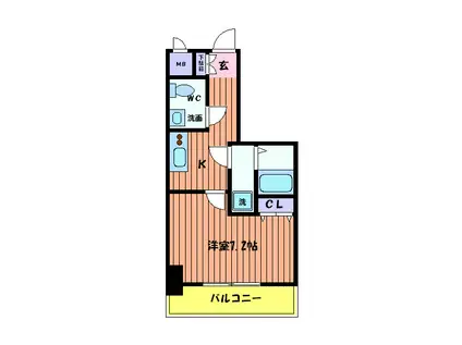 KDXレジデンス立川(1K/2階)の間取り写真